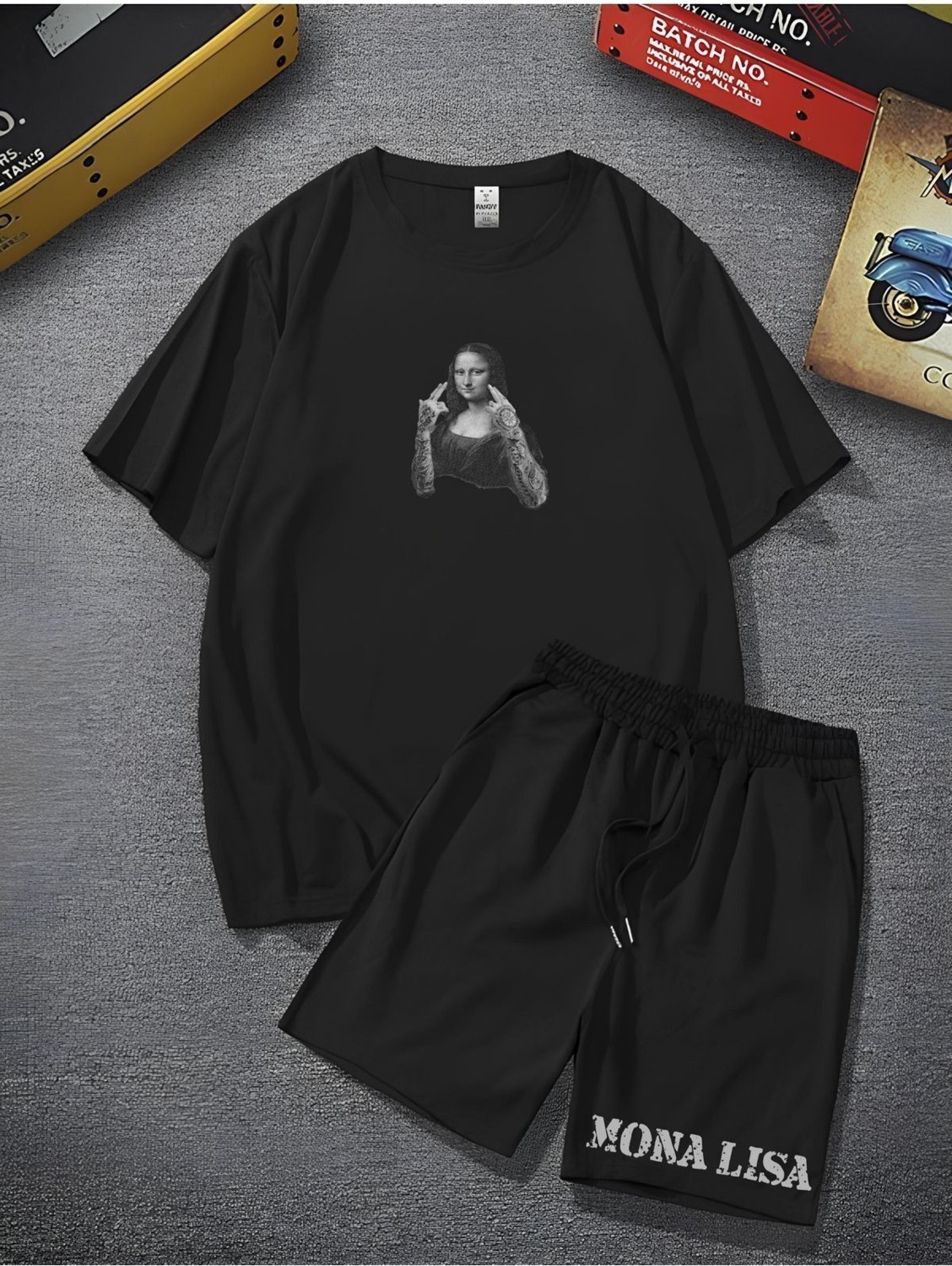Yoho Sport Unisex Baskılı Oversize Bol Kalıp T-Shirt Şortlu - Alt Üst Ikili Takım