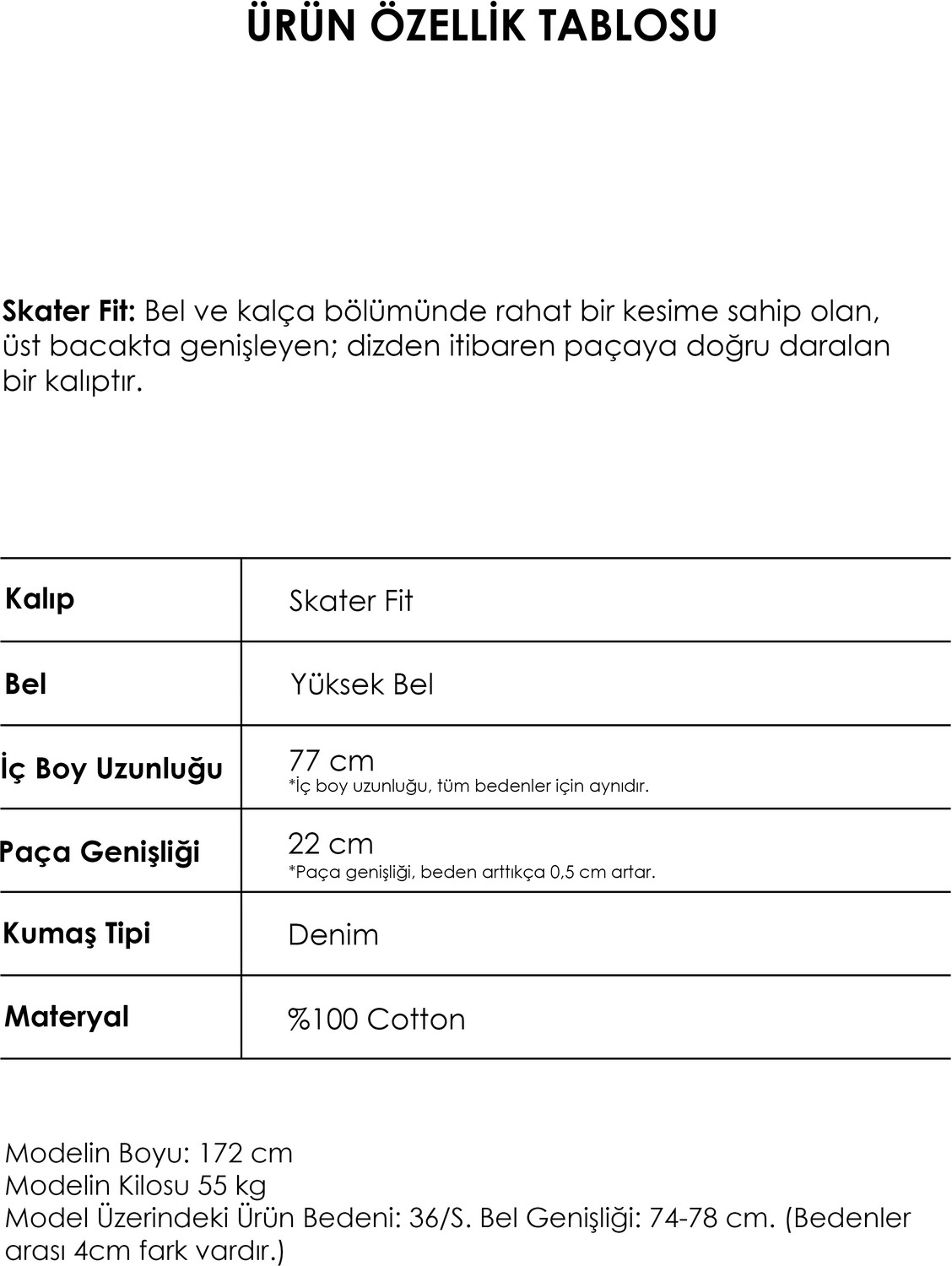 It's Basic Kadın Siyah Black Od Renk Juniper Skater Fit Bol Kesim Denim Pantolon görsel 4