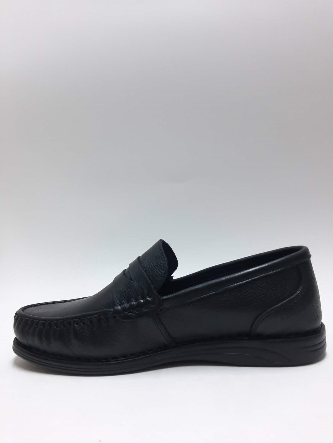 Baloğlu Hakiki Deri Siyah Bağcıksız Loafer Rahat Hafif Ortopedik Yazlık Erkek Ayakkabı C-9133084BLGLU görsel 3