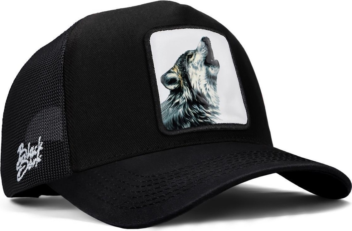 BlackBörk Kurt Logolu Siyah Trucker Şapka