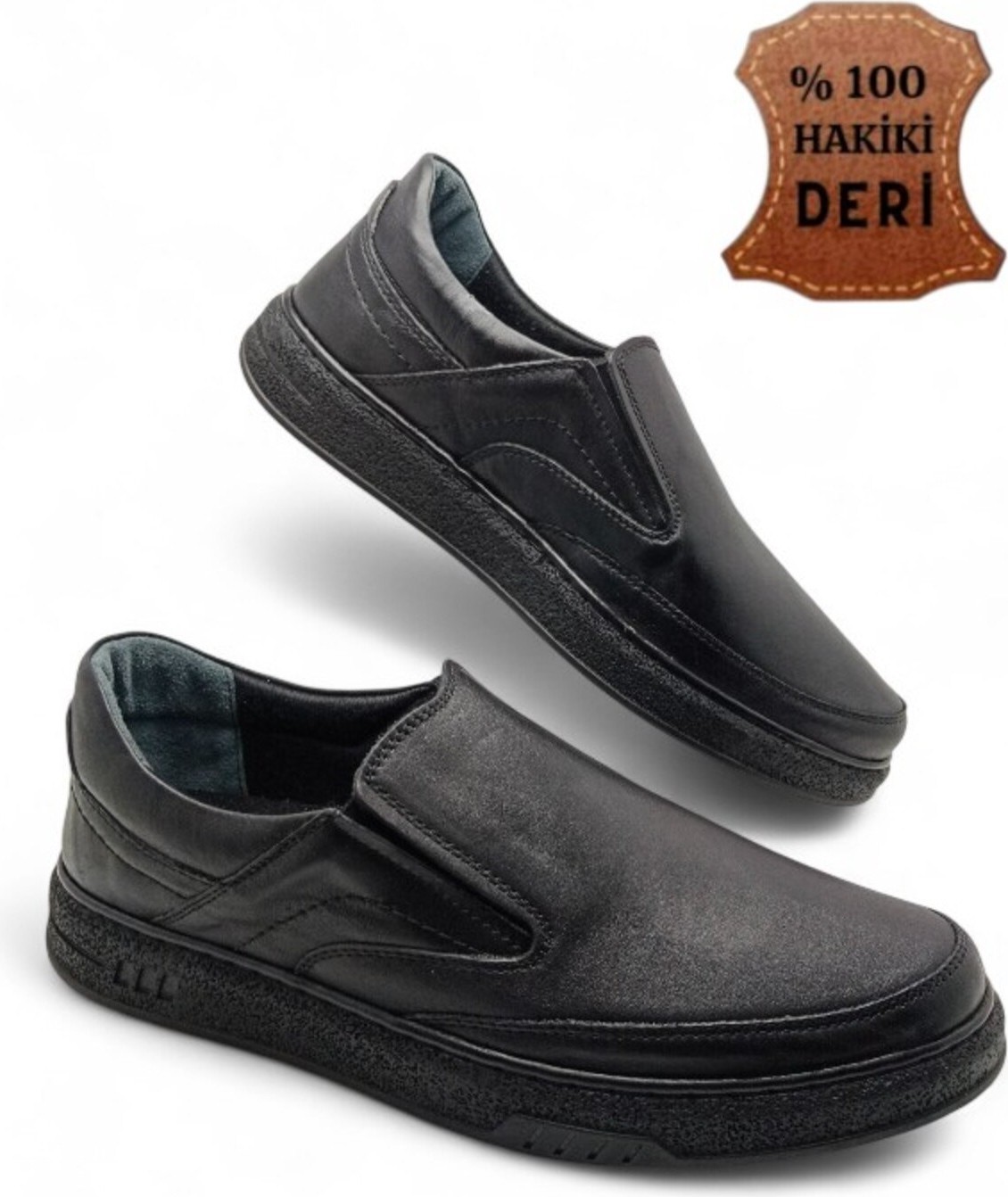 Magic Shoes Hakiki Deri Ultra Ortopedik Dikişli Büyük Numara Günlük Erkek Ayakkabısı görsel 2