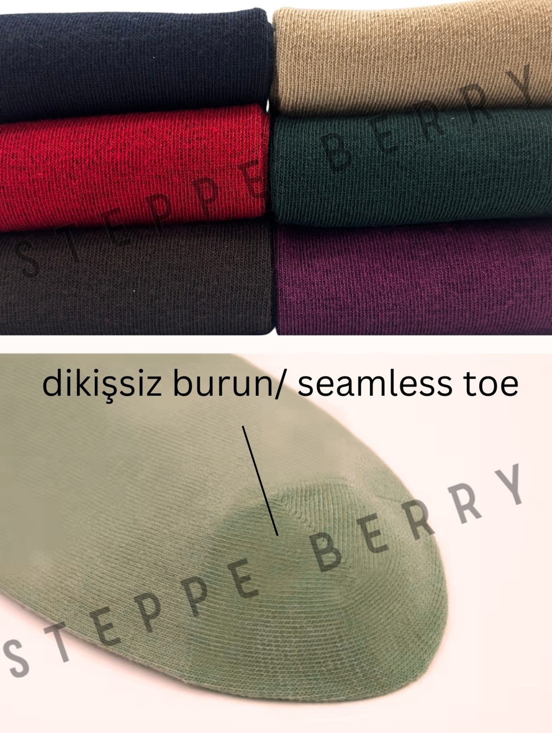 Steppe Berry 6'lı Erkek Çok Renkli Dikişsiz Bambu Soket Çorap