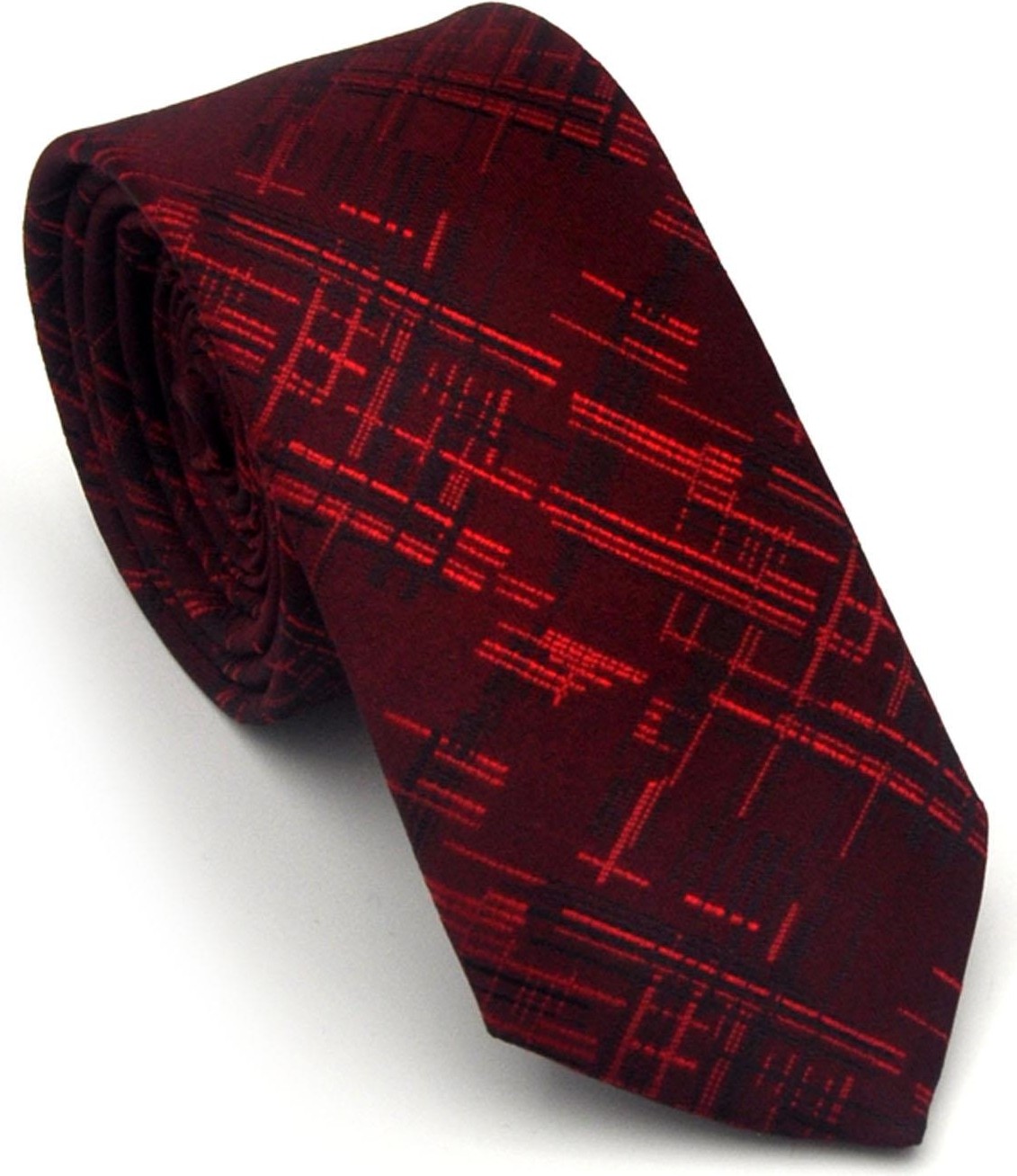Gaffy Gri Kırcıl Desenli Lacivert Dokuma Kumaş Mendilli Slim Fit Kravat // SDK-2611-2
