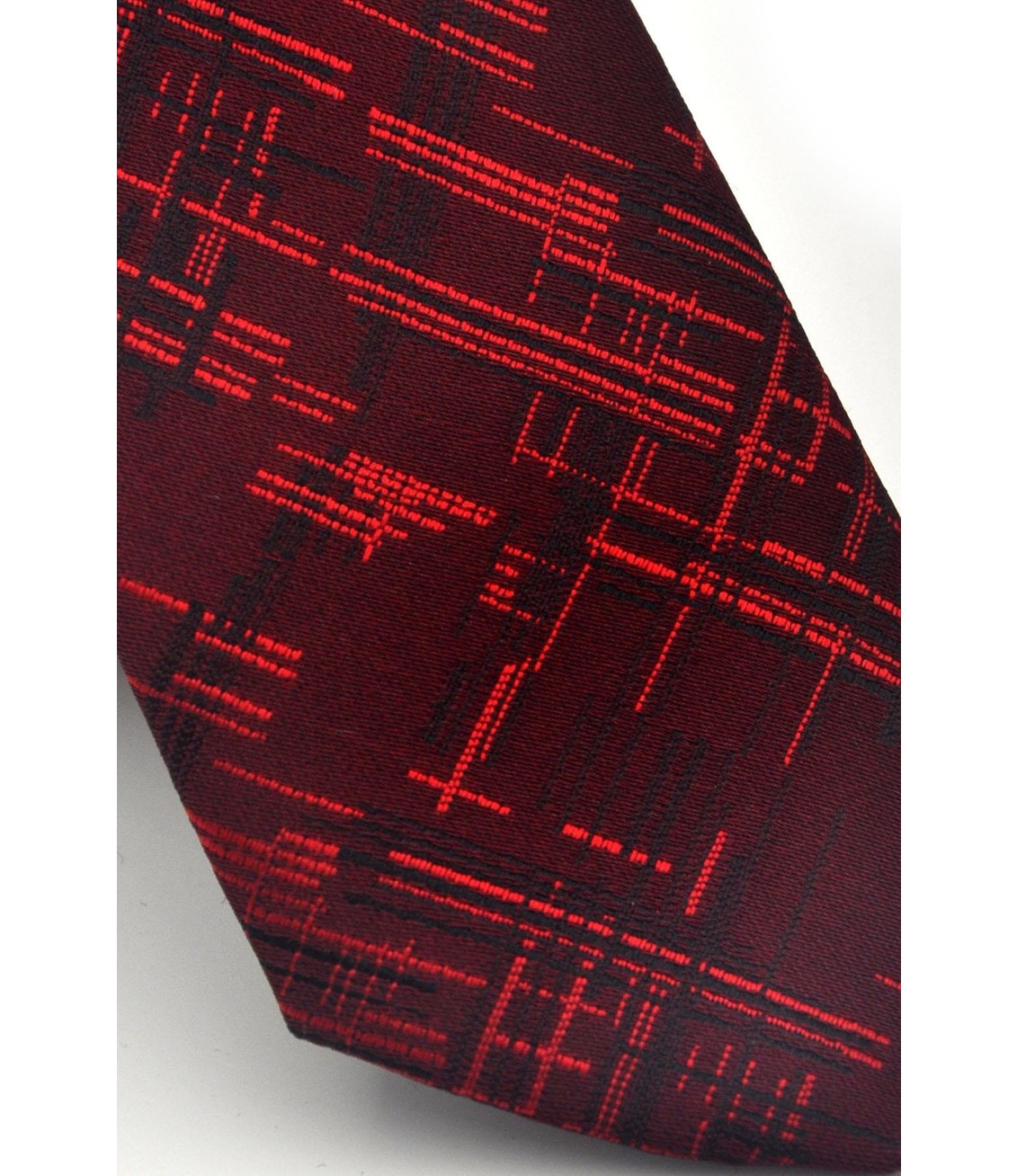 Gaffy Gri Kırcıl Desenli Lacivert Dokuma Kumaş Mendilli Slim Fit Kravat // SDK-2611-2 görsel 8