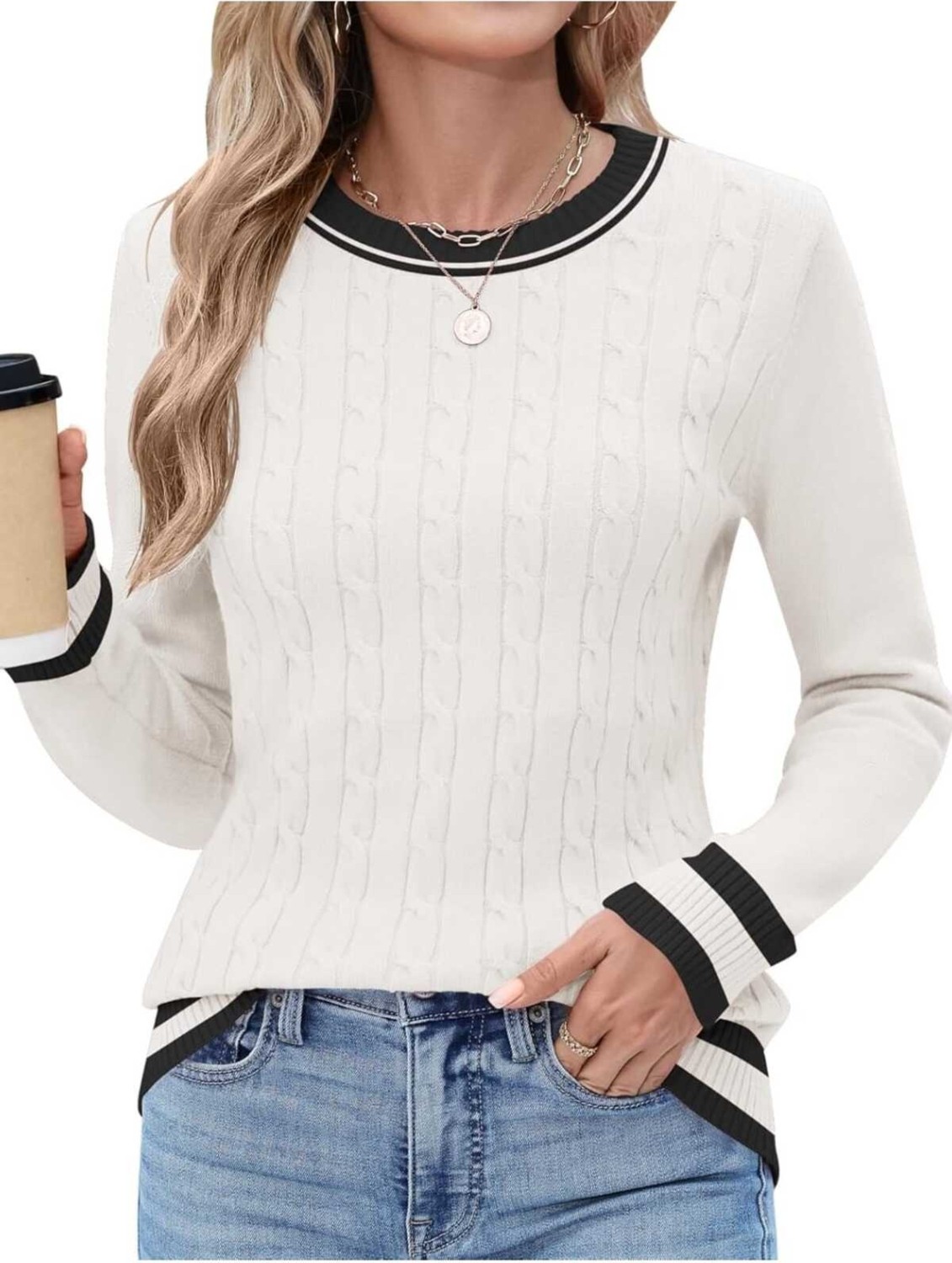 Youknitwear You Riviera %100 Pamuk Bisiklet Yaka Kadın Kazak görsel 3