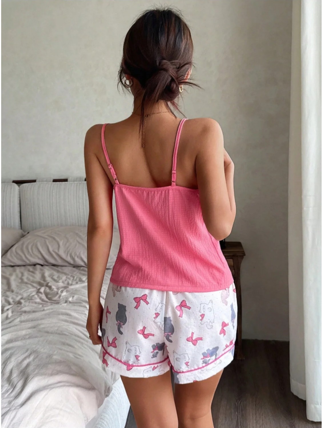 Bella Notte Kadın Ip Askılı Şortlu Yazlık Pijama Takımı görsel 3