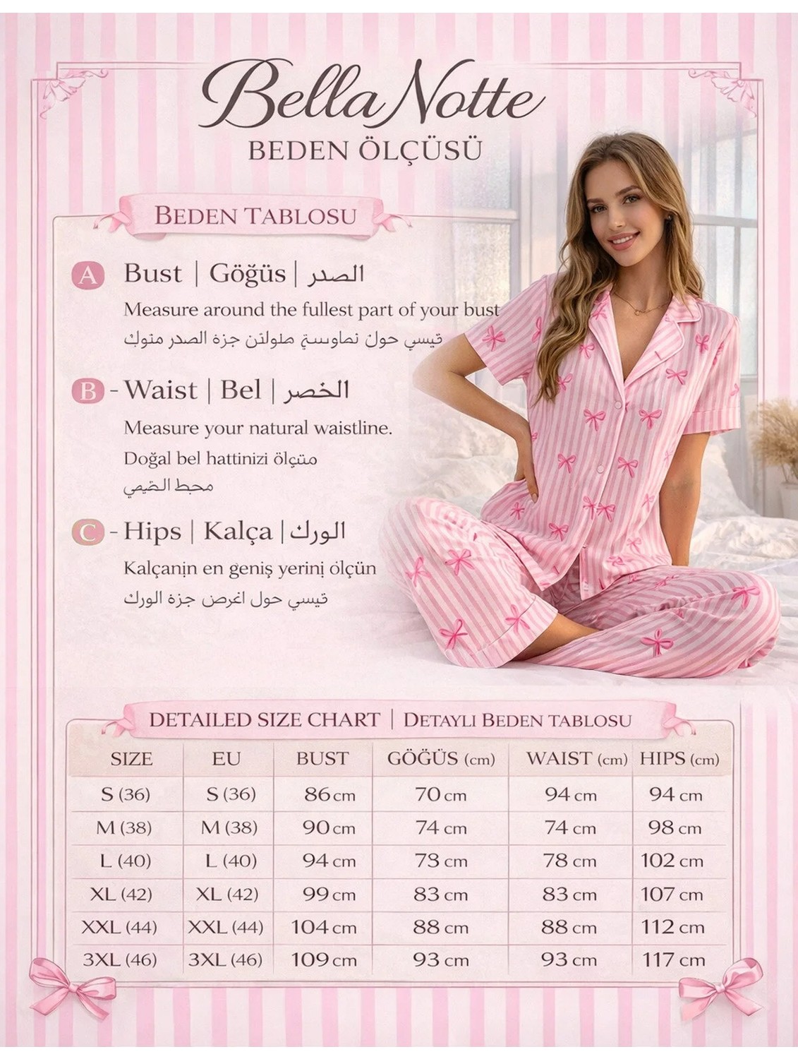 Bella Notte Kadın Ip Askılı Şortlu Yazlık Pijama Takımı görsel 4