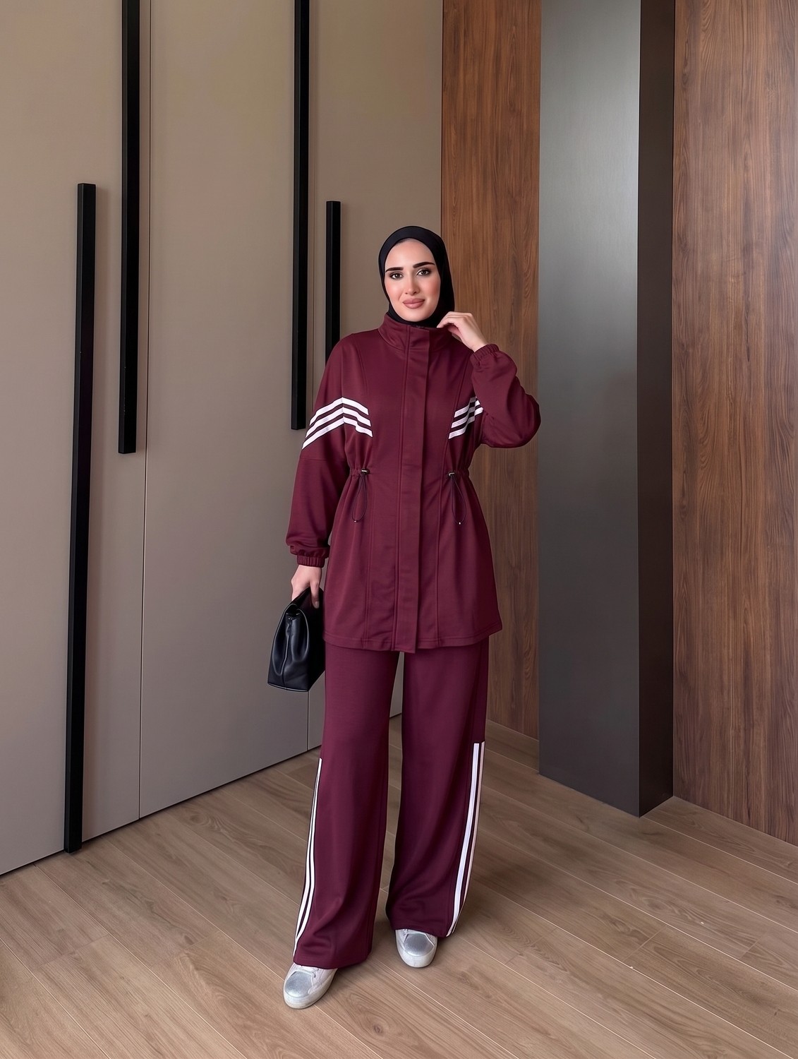 Trendparis Şerit Detaylı Ithal Eşofman Takımı - Salaş Kalıp Yeşil görsel 8