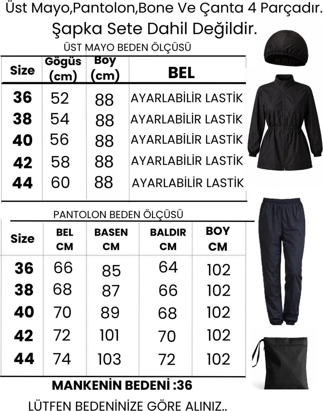 Gavlia Kadın Tesettür Mayo 4'lü Set-Tam Kapama Fermuarlı.. görsel 8