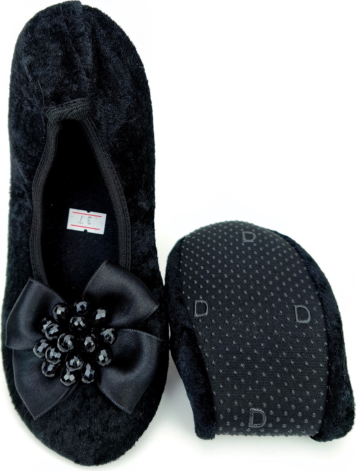 Ceyda Shoes Süslü Kurdelalı, Taşlı,kadife Ev,hac, Umre, Hediye, Günlük Çeyiz, Babet, Panduf, Patik, Gösteri Pisi 301 görsel 8