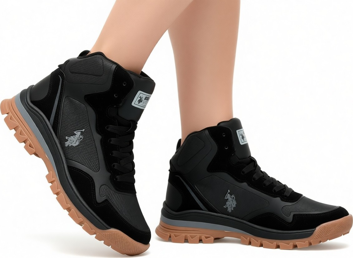 U.S. Polo Assn. Sagan Hı 2pr Siyah Erkek Outdoor Bot Su Geçirmez Suni Deri Düz Topuk görsel 5