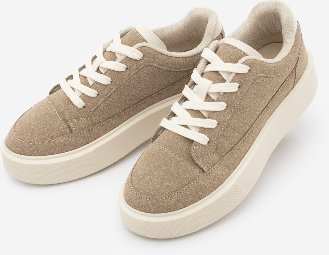 Marjin Kadın Sneaker Kalın Taban Spor Ayakkabı Domen Beyaz