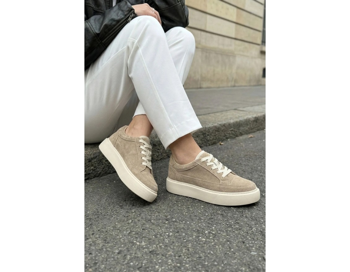 Marjin Kadın Sneaker Kalın Taban Spor Ayakkabı Domen Beyaz görsel 8