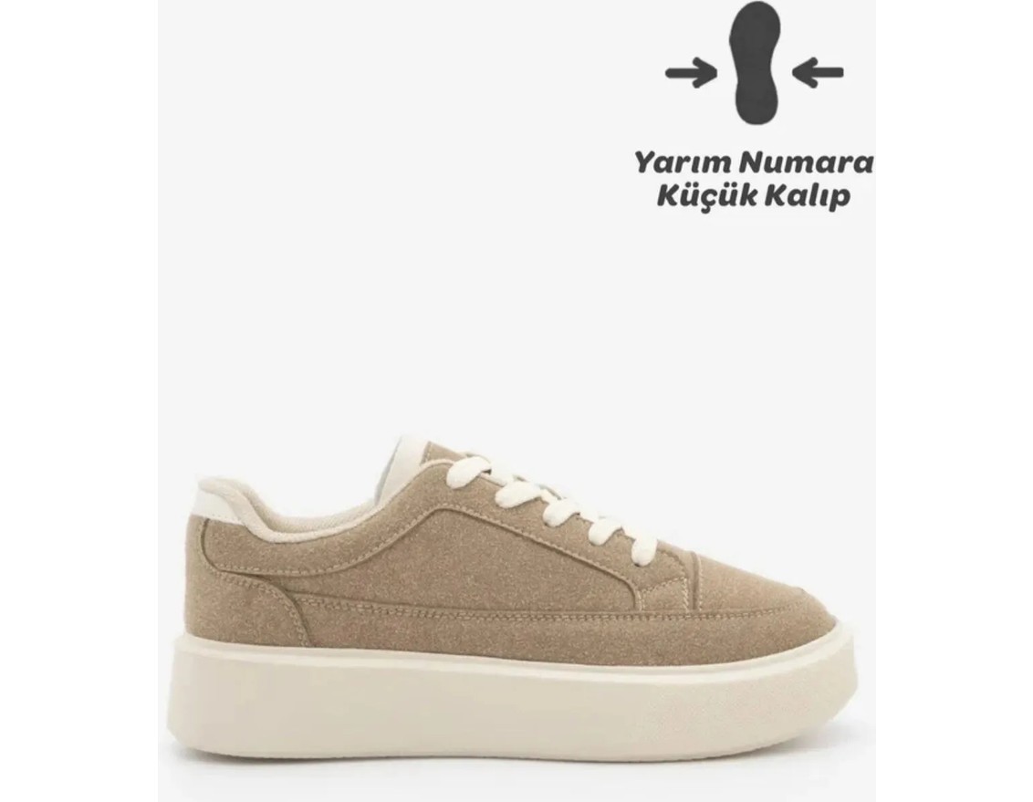 Marjin Kadın Sneaker Kalın Taban Spor Ayakkabı Domen Beyaz görsel 3