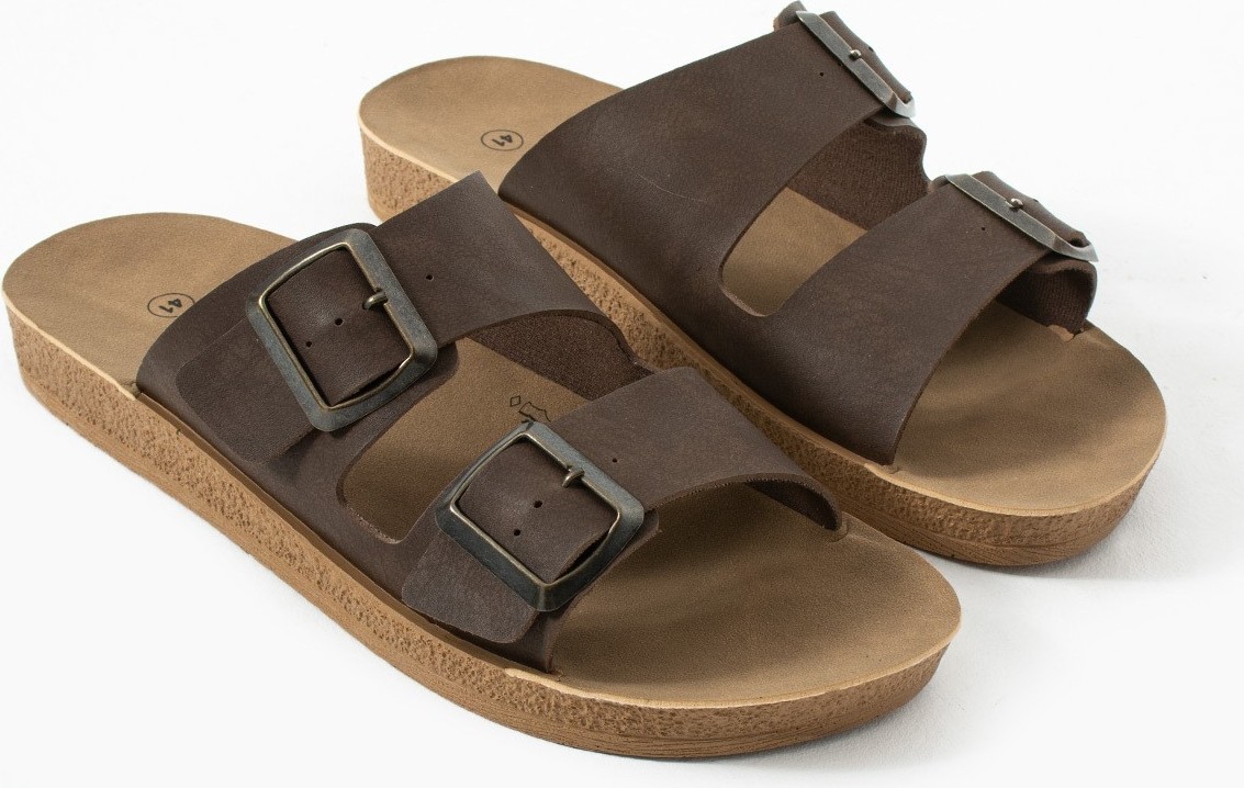 Polomia Comfort Erkek Çift Bant Süet Tokalı Comfort Günlük Şık Terlik