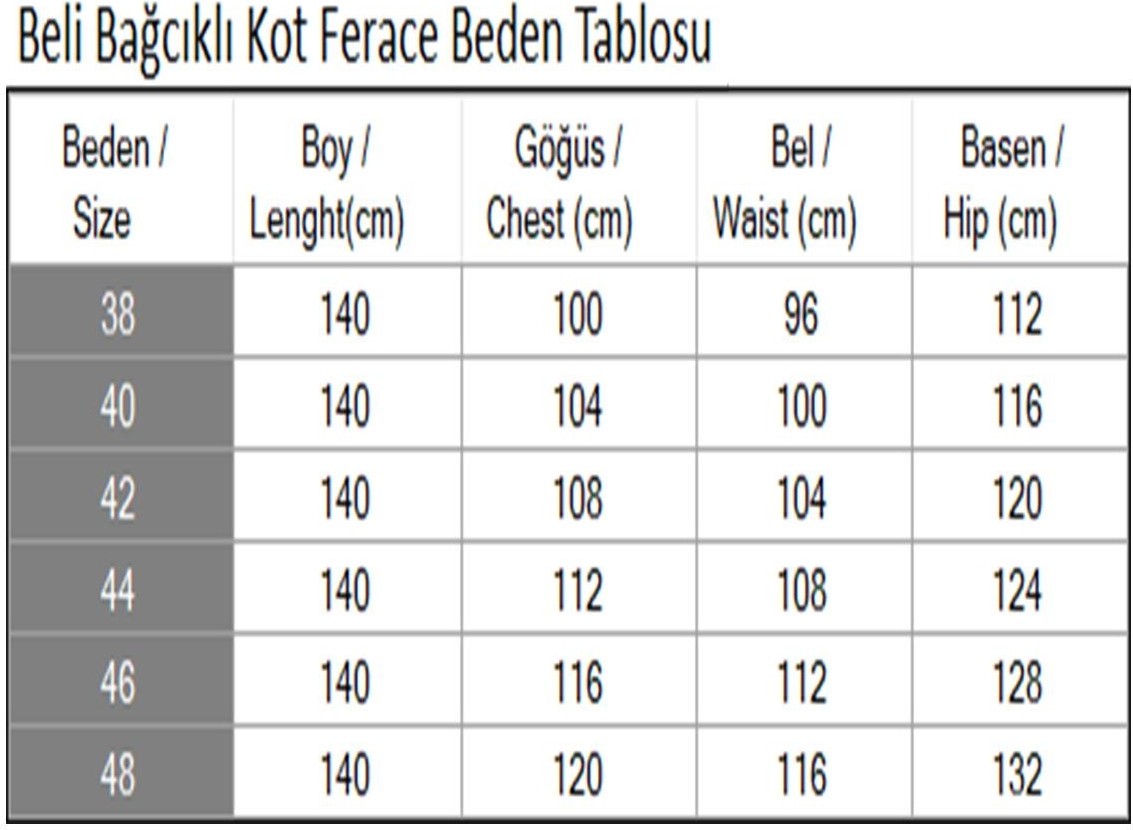 Moda Mihram Beli Bağcıklı Kot Ferace Açık Mavi 19226 görsel 5