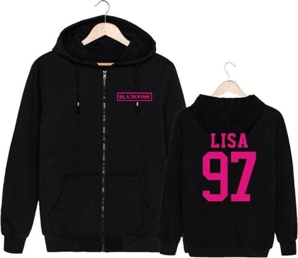 Tarzsokak Unisex Fermuarlı Blackpink Hoodie Model