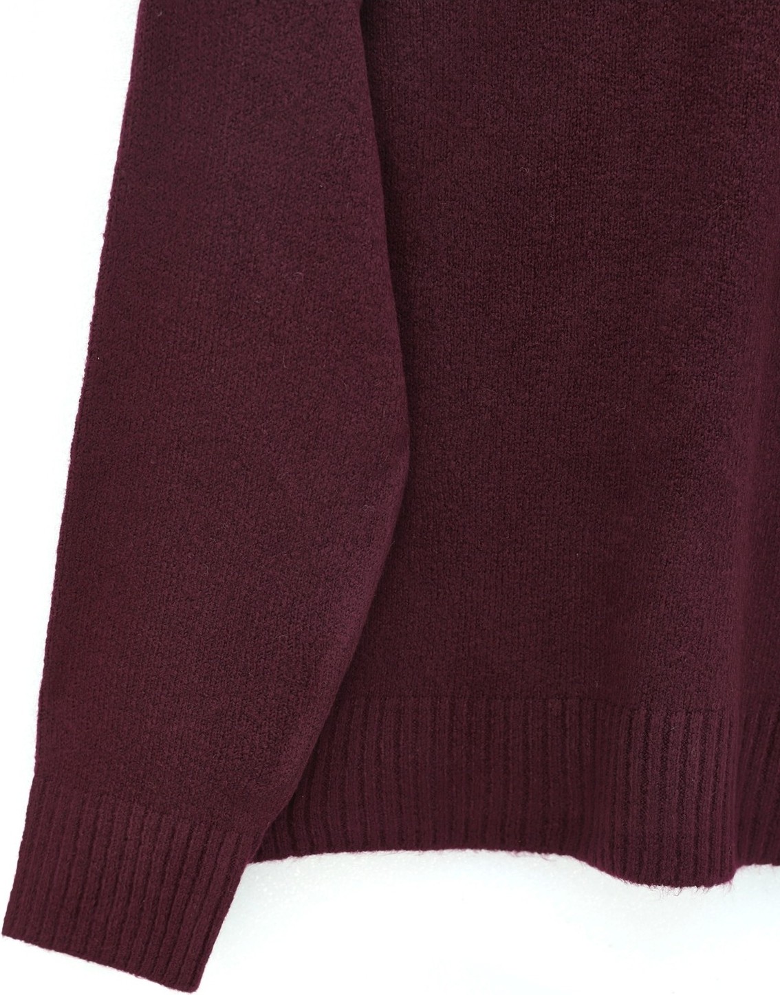 Moda Morfo Yarım Boğazlı Salaş Triko Kazak -Bordo görsel 6