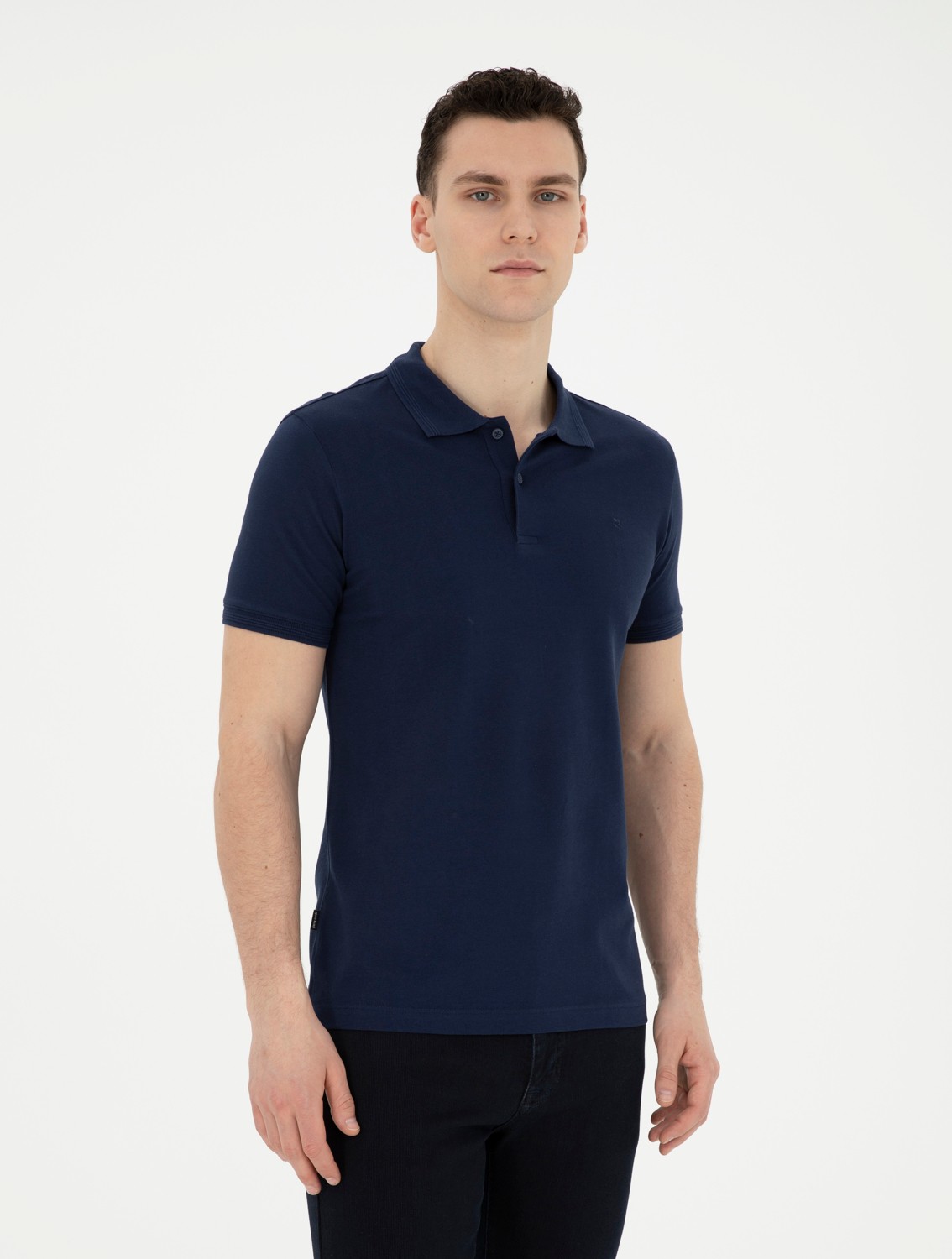 Pierre Cardin Erkek Taş Slim Fit %100 Pamuk Polo Yaka Basic Tişört 50291625-VR049