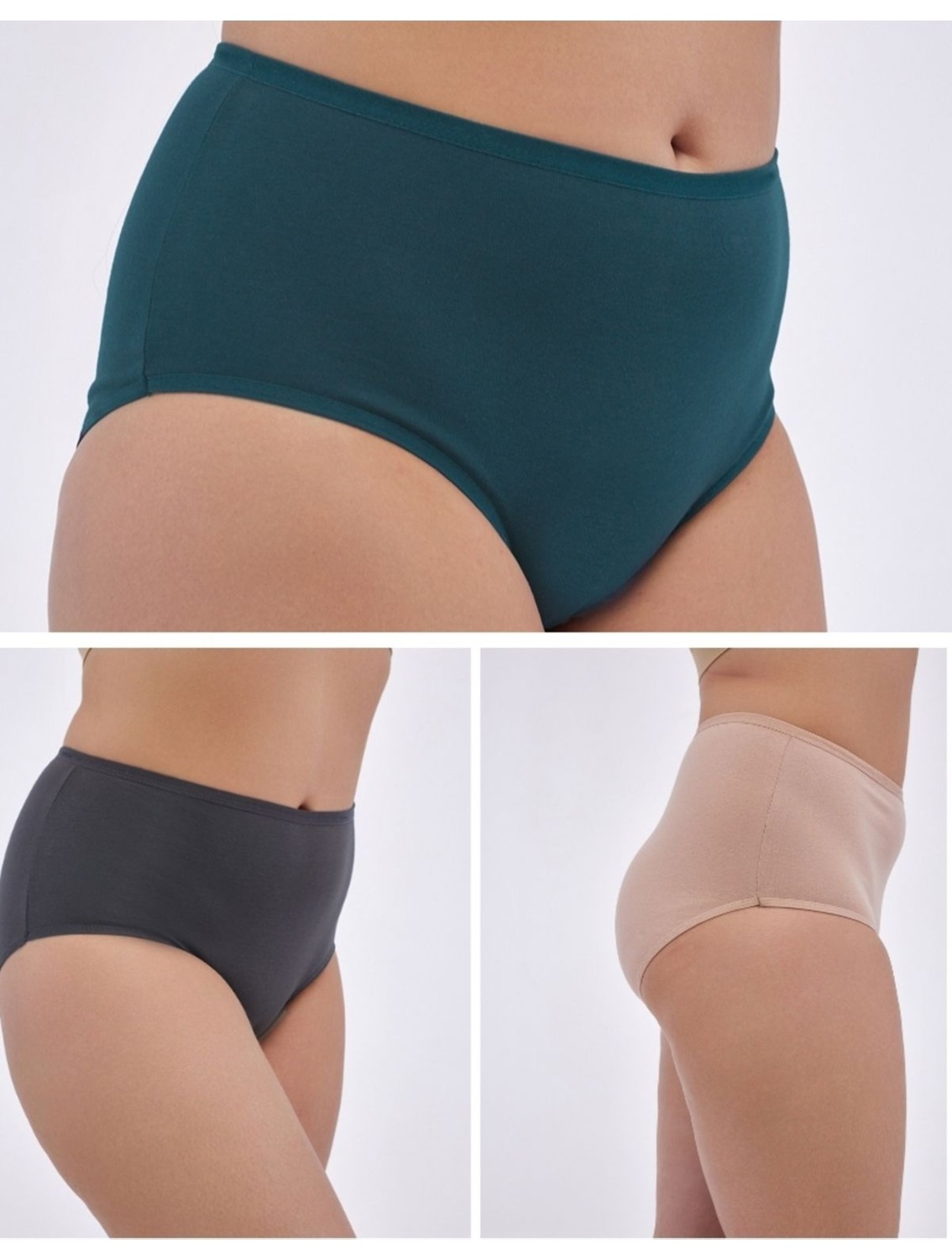 Alya Underwear Kadın Büyük Beden Külot Battal Full Brief (8xl, 9xl, 10xl) 5 Adet Beyaz görsel 4