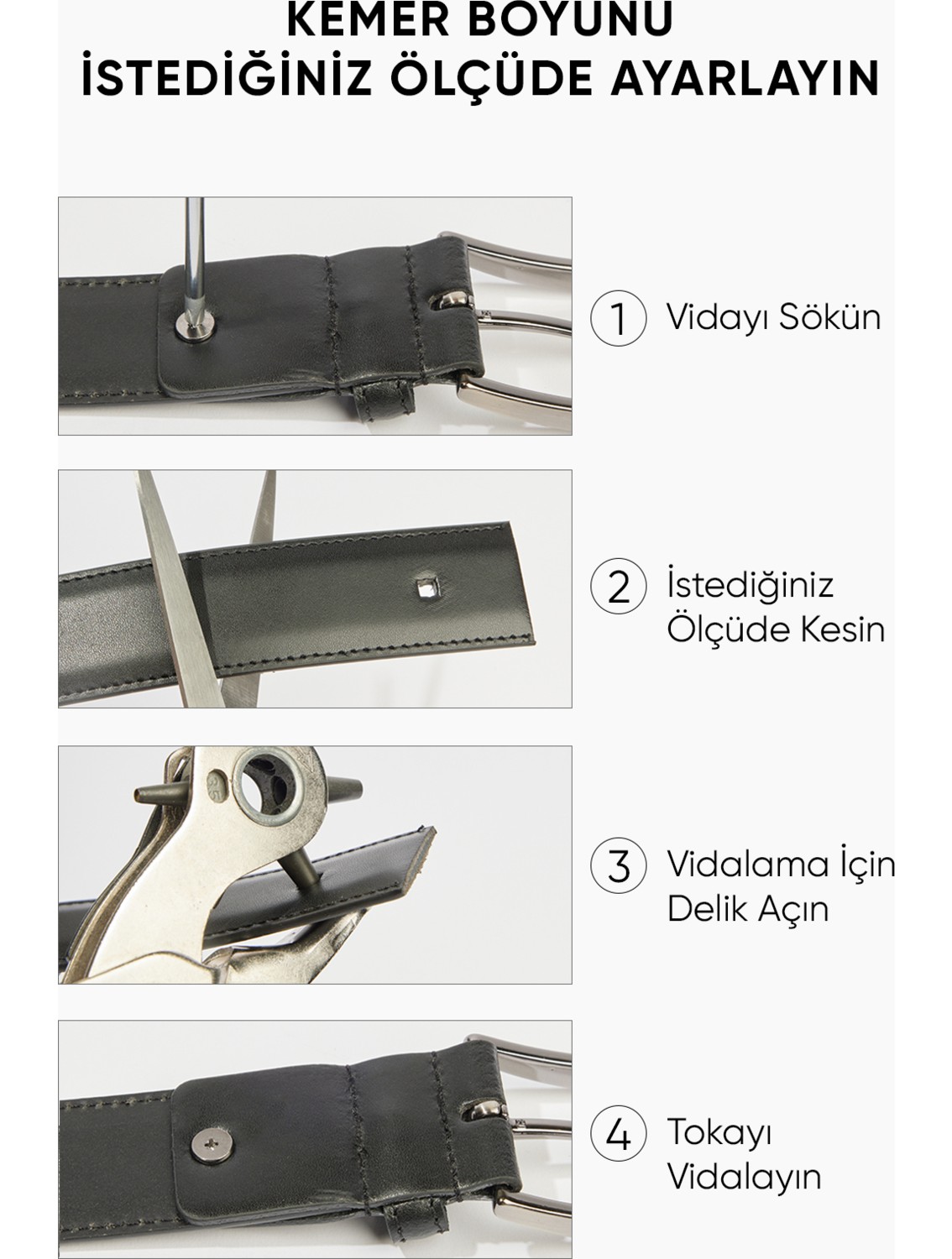 Altınyıldız Classics Erkek Siyah Casual Suni Deri Jean Kot Kemeri görsel 3