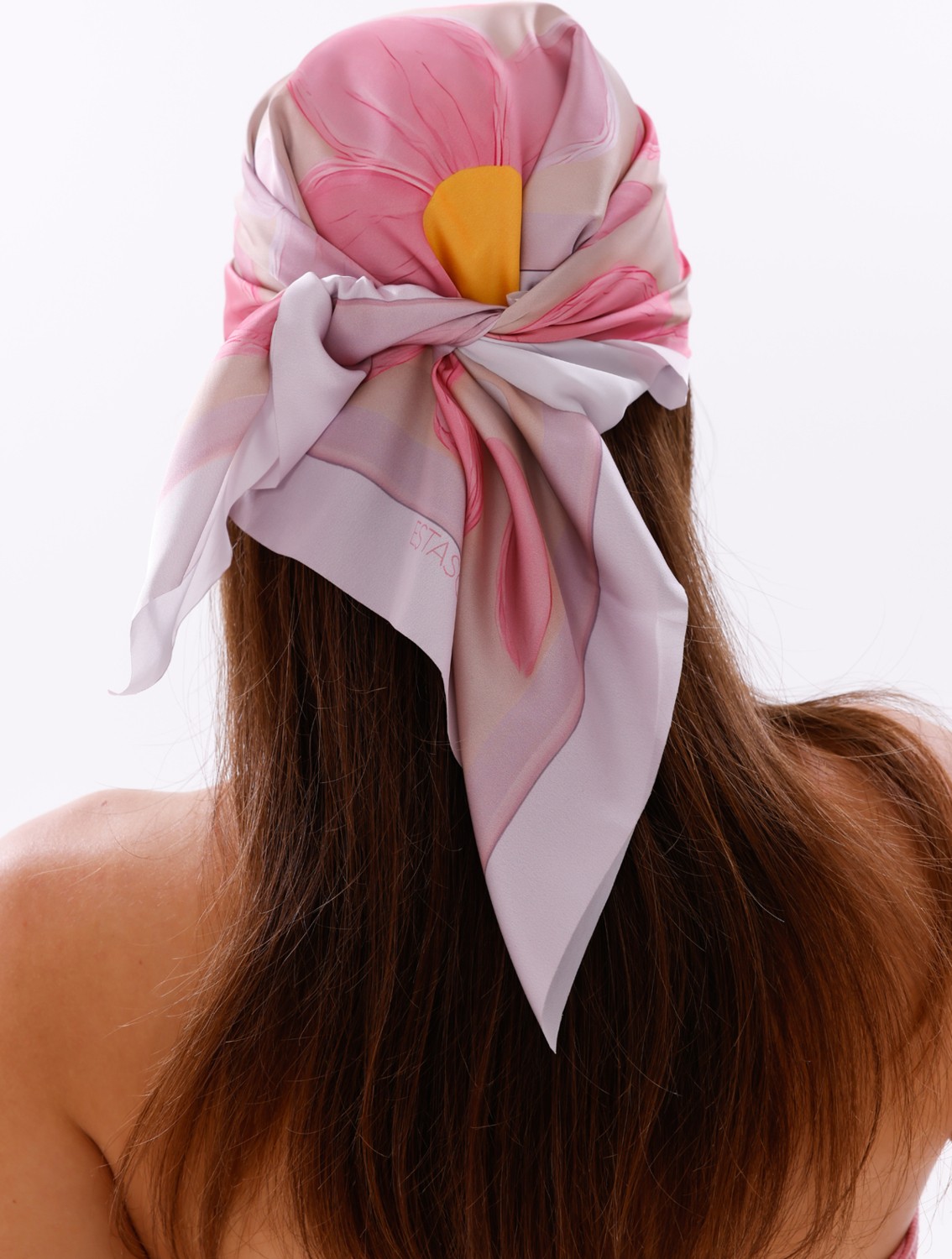 Tarzını Seç Pembe Rüya Çiçekleri Model Fular Bandana Şal Estascarf 70X70 cm görsel 4