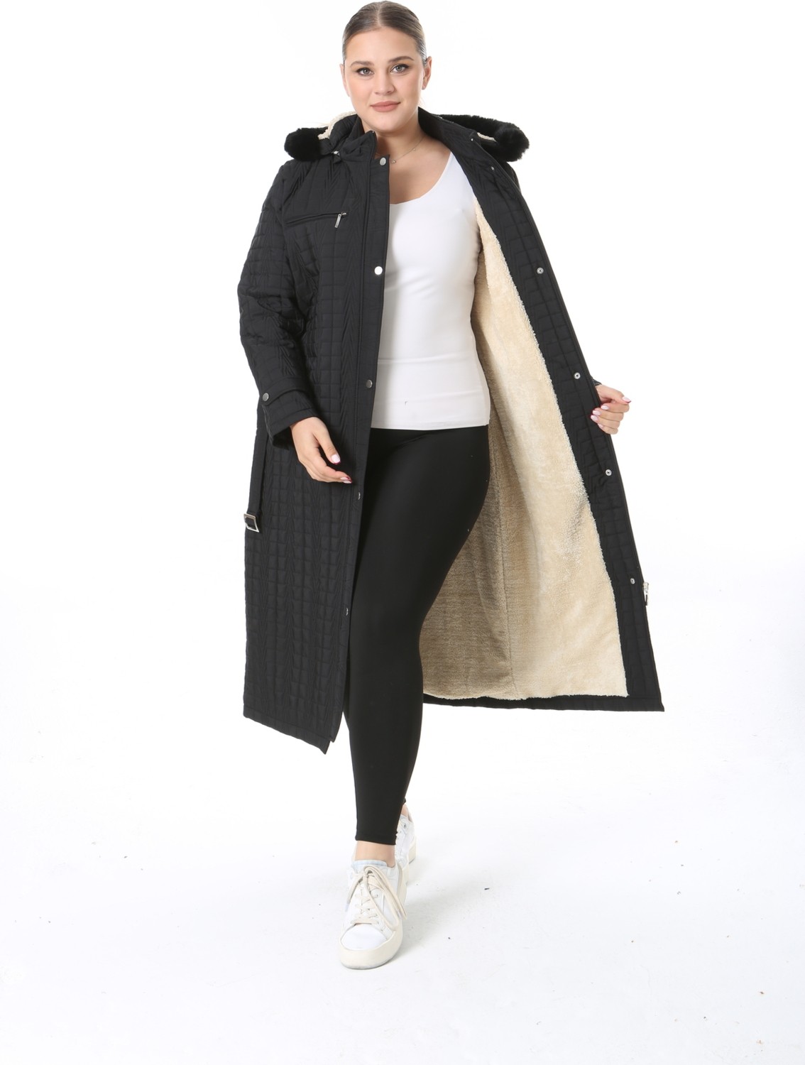 TUTveAL Collection Su Itici Mont, Büyük Beden Kaban,büyük Beden Kapitone, Içi Tüylü Mont, Araboy Mont,kışlık Mont