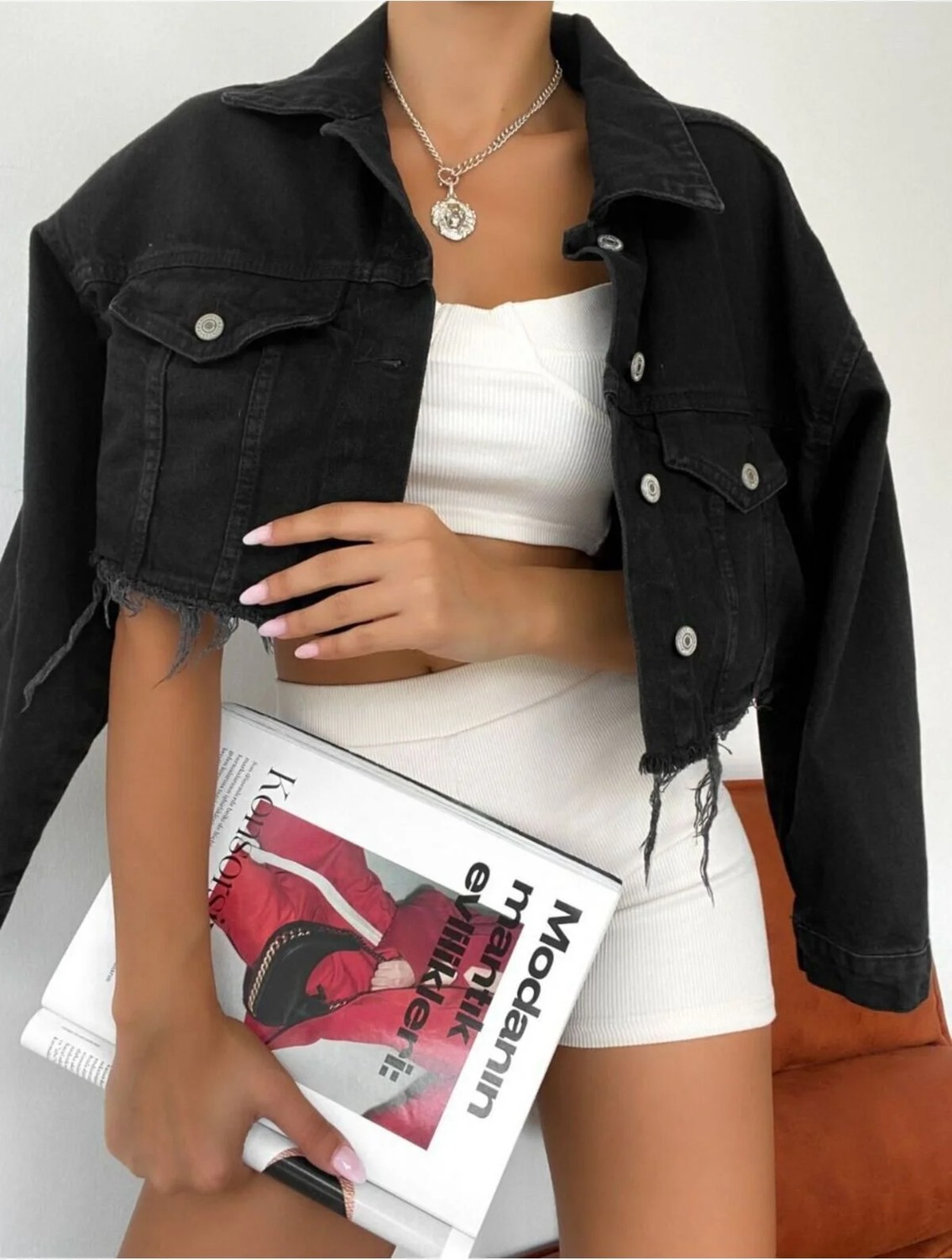 DENİKK Denikk Trend Crop Kot Ceket görsel 3