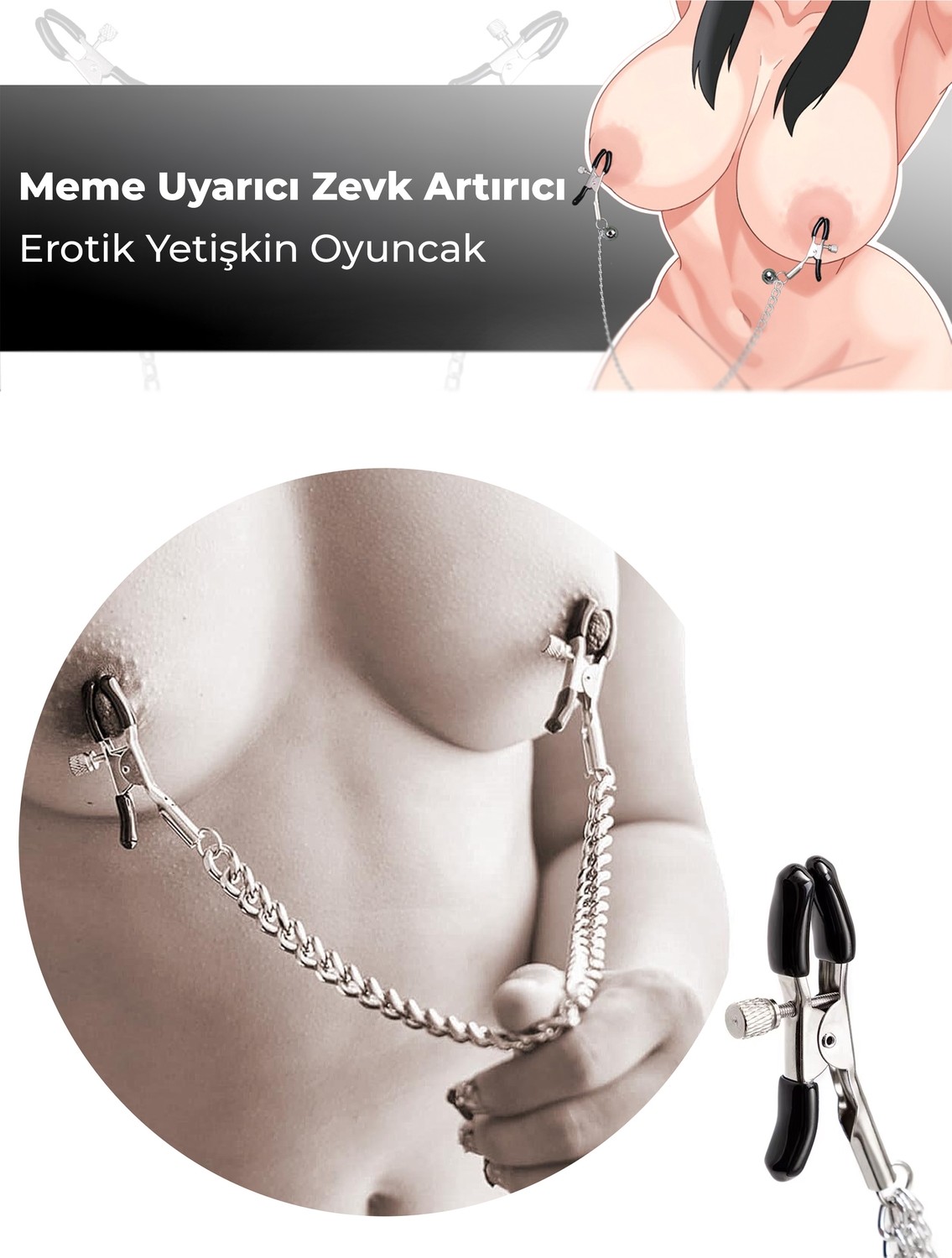 Cobra ayarlanabilir nipple clamp seti meme uyarıcı zevk artırıcı yetişkin oyuncak