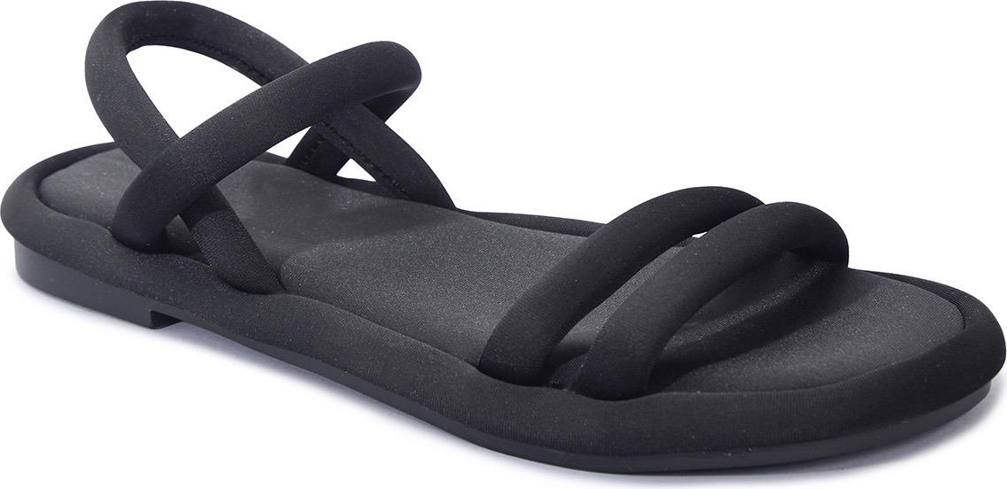 Qramed Orthopedix Esnek Şık Kadın Sandalet Scuba Kumaş Düz QR25203 görsel 4
