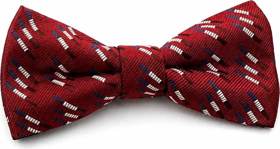 Kravatkolik Kırmızı Motif Ipek Papyon SB204 görsel 3