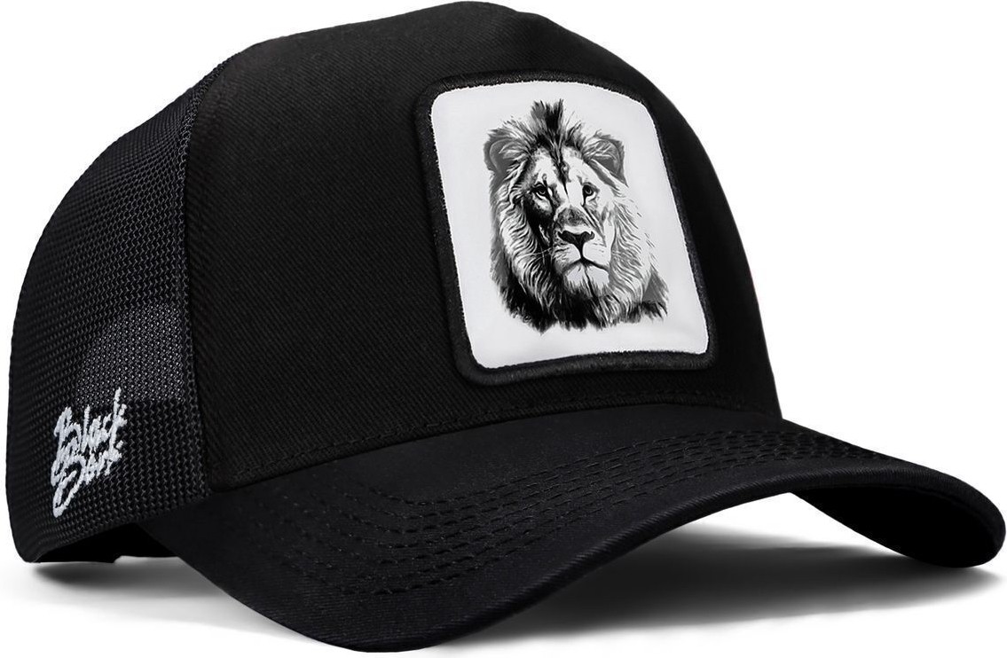 BlackBörk Aslan Logolu Siyah Trucker Şapka görsel 5