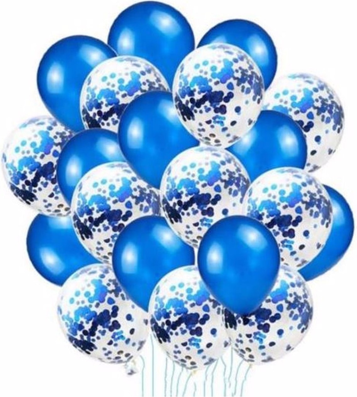 Feyza Design Mavi Şeffaf Konfetli Balon Seti - Parti ve Eğlence Malzemeleri
