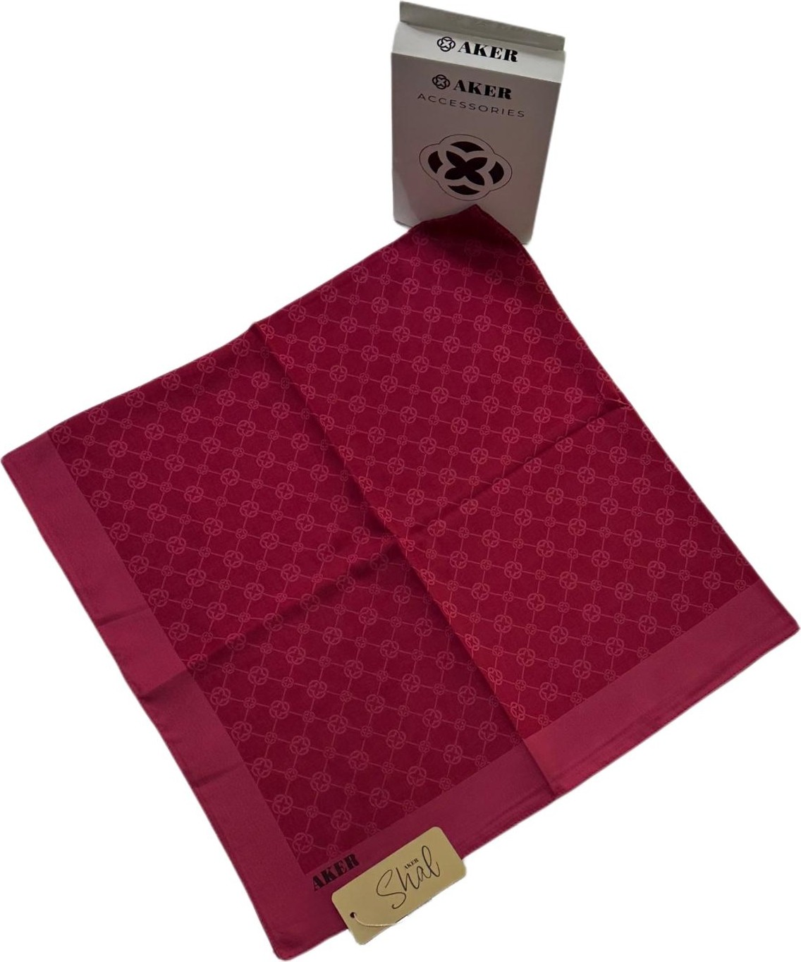 Aker Elegance Monogram Eşarp - Fuşya - 1090500-993 görsel 3
