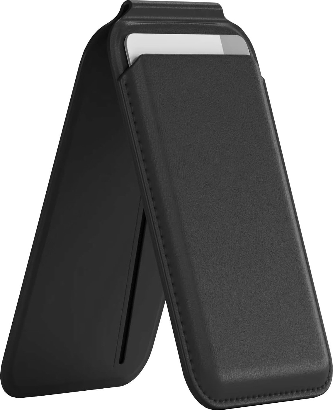 Happy Trend Mag-Safe Standlı Manyetik Cüzdan iPhone 17/16/15/14/13/12 Serileri ile Uyumlu, Güçlü Mıknatıslı Kartlık, Rfıd Korumalı, Premium Deri, 3 Kart Kapasiteli, Ince ve Hafif Tasarım, Siyah