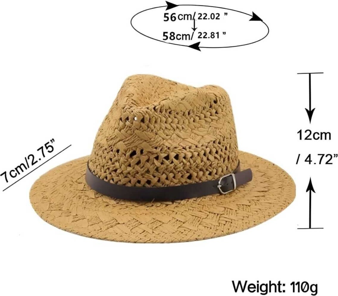 Uniquetrenders Unisex Yazlık Organik Örme Hasır Fötr Şapka görsel 4
