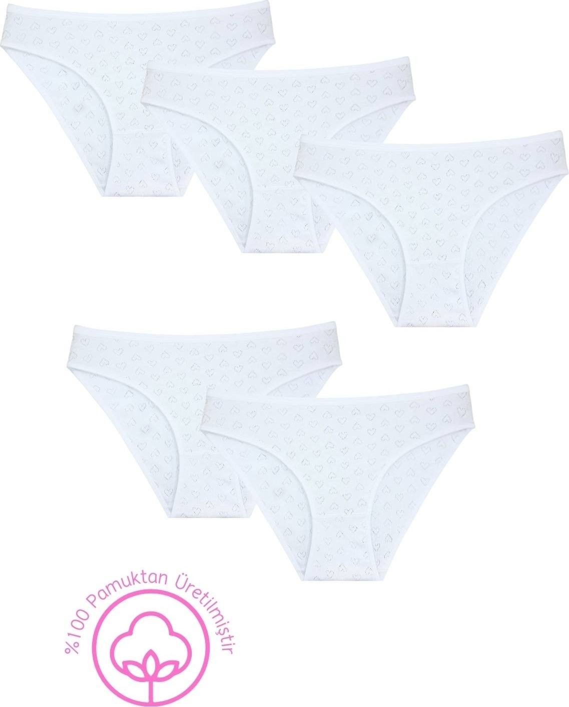 New Lilla 1501 Kalpli %100 Pamuklu 5'li Kadın Bikini Külot Paketi görsel 3