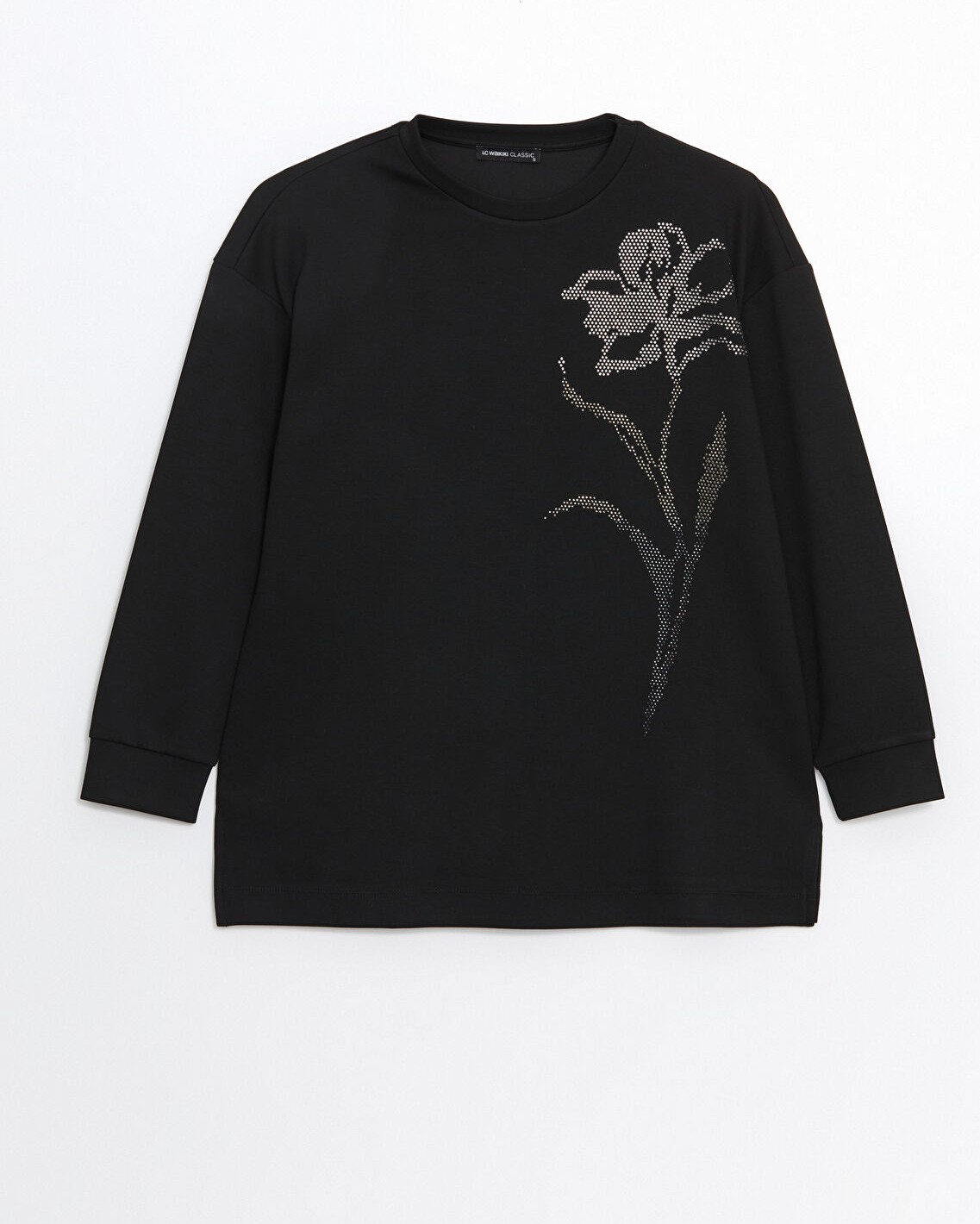 LC Waikiki Yeni Sezon Taşlı Oversize Kadın Sweatshirt Tunik görsel 5