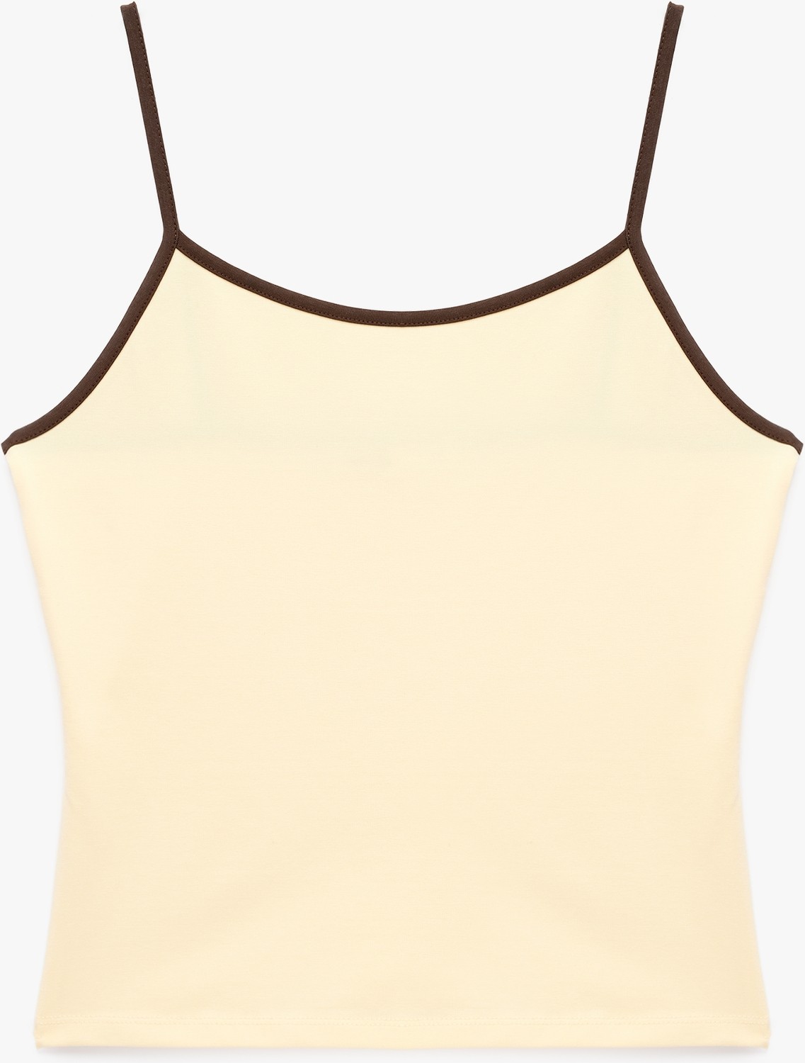 Koton Pamuklu Renk Kontrastlı Slim Fit U Yaka Askılı Bluz
