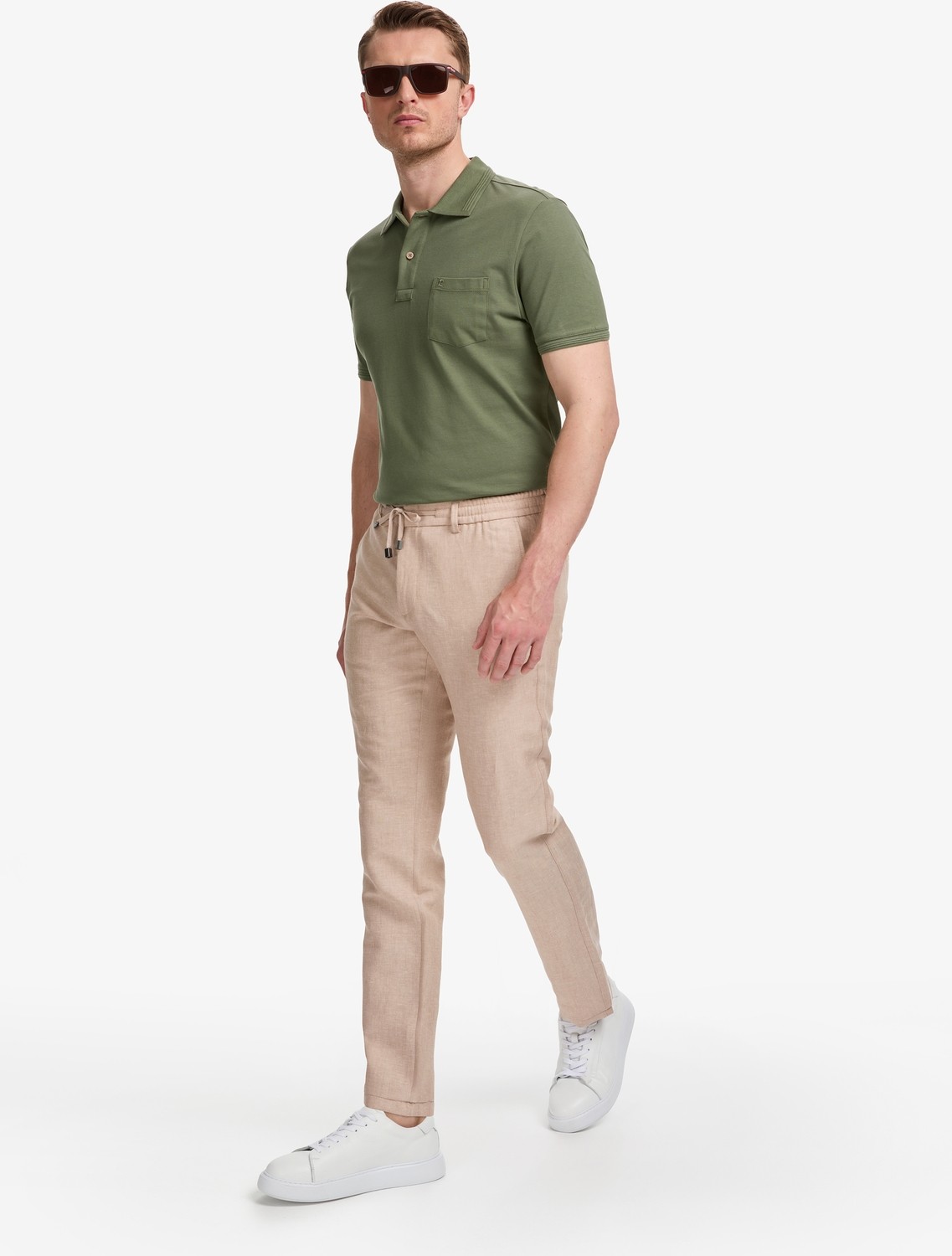 Pierre Cardin Açık Kahverengi Slim Fit Keten Karışımlı Pantolon 50325164 VR002 görsel 3