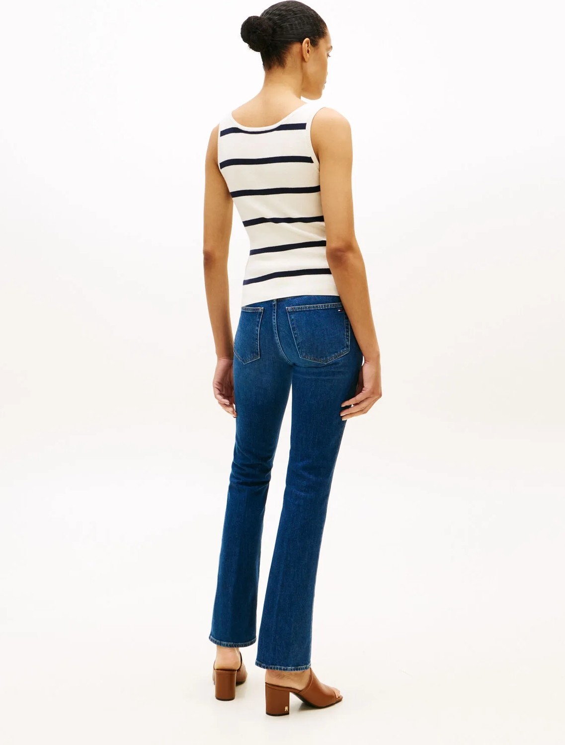 Tommy Hilfiger Bej - Lacivert Kadın Süveter Co Full Needle Tank görsel 2