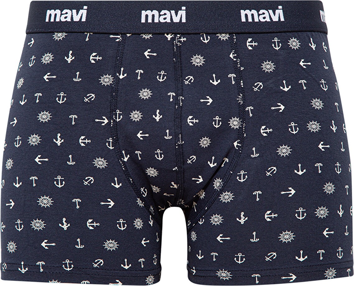 Mavi 3lü Baskılı Lacivert Boxer 0911505-70490 görsel 3