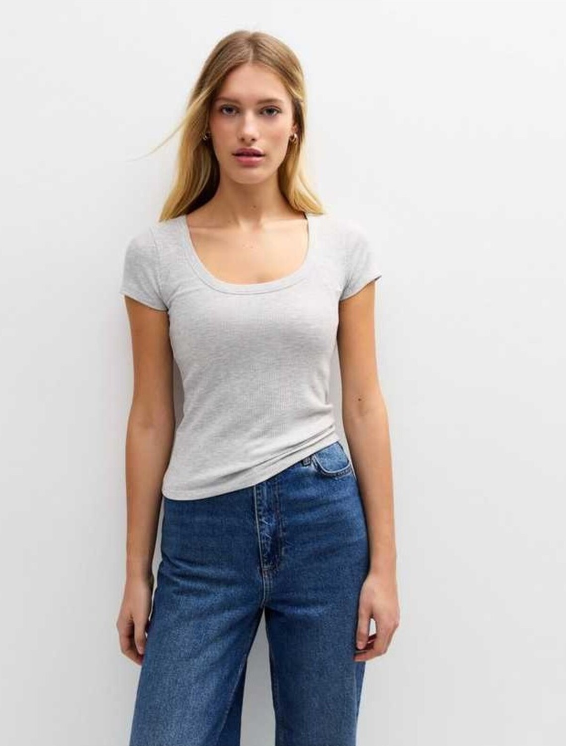 Rooted Kadın Havuz Yaka T-Shirt & Bluz , Likralı Fitilli Kaşkorse Kumaş