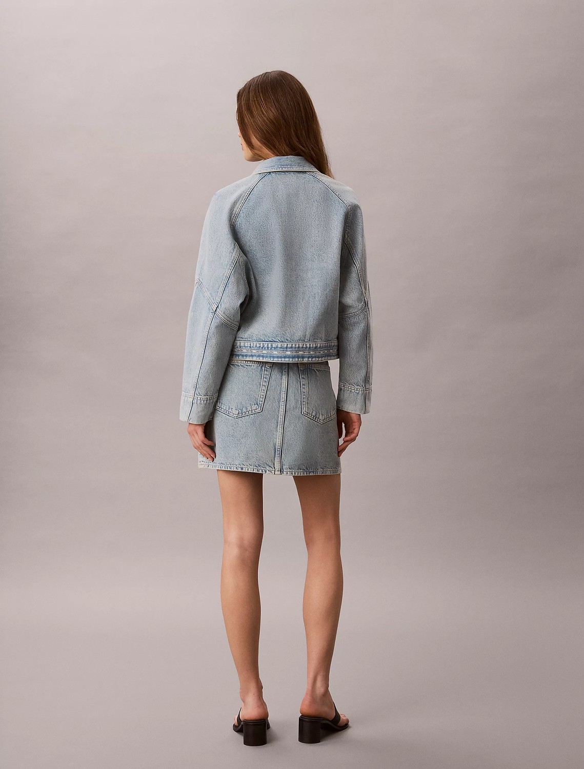 Calvin Klein Kadın Normal Kalıp Pamuklu Mini Denim Mavi Etek LV047G727G-YP3 görsel 5