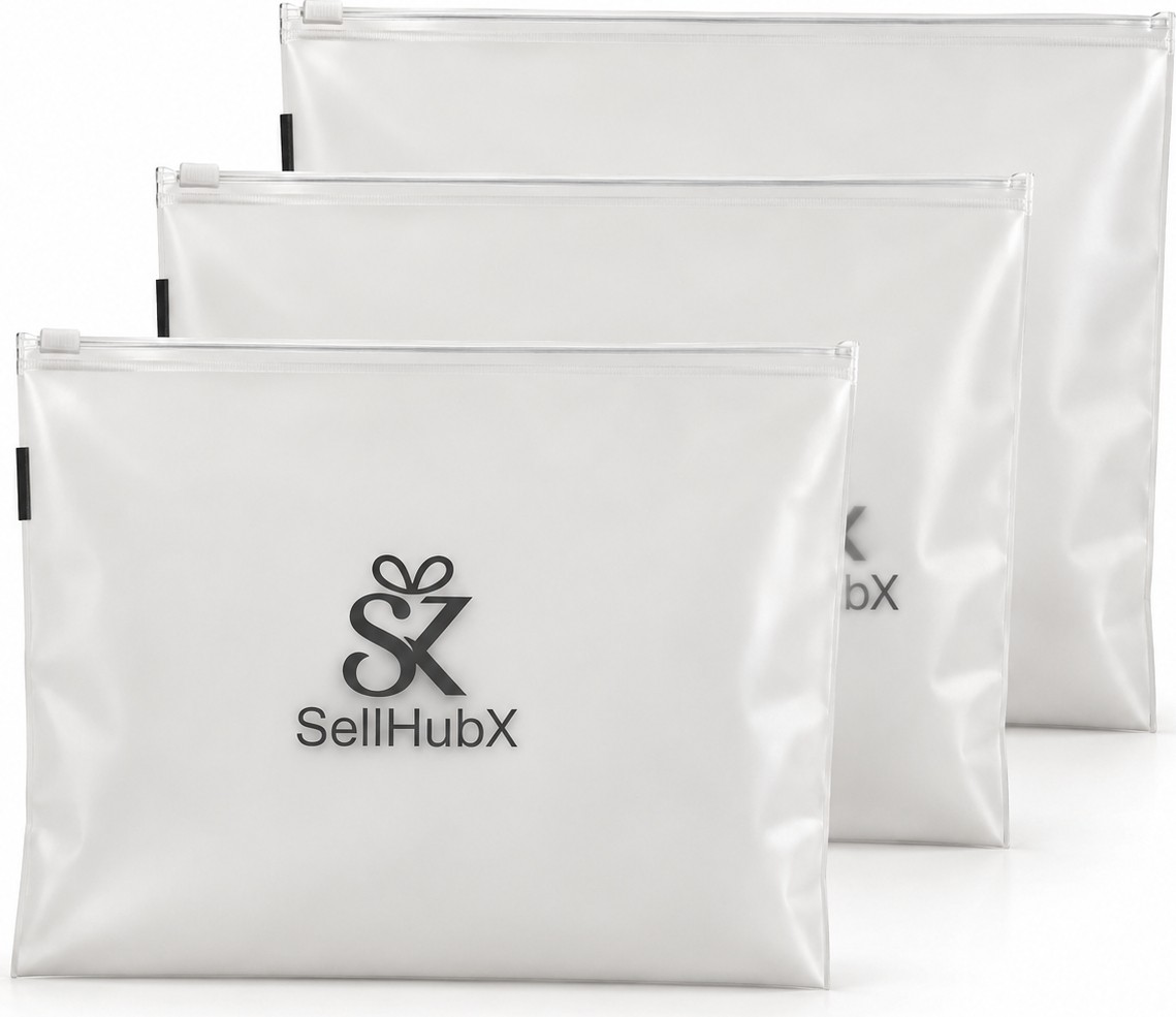 SellHubX 3'lü Fermuarlı Çok Amaçlı Düzenleyici Çanta Seti (30 x 26 Cm), Seyahat, Plaj, Valiz ve Günlük Kullanım Için Şeffaf Organizer görsel 2