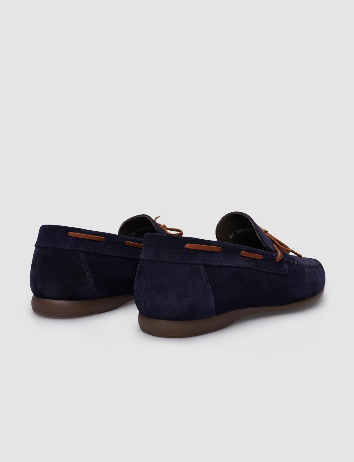 Cabani %100 Hakiki Deri Kahverengi Süet Erkek Loafer görsel 3