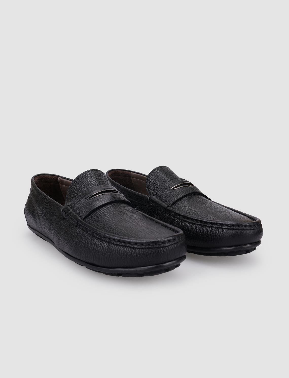 Cabani %100 Hakiki Deri Siyah Erkek Loafer görsel 2