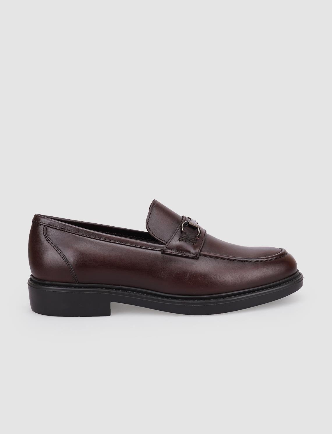 Cabani %100 Hakiki Deri Kahverengi Tokalı Erkek Loafer