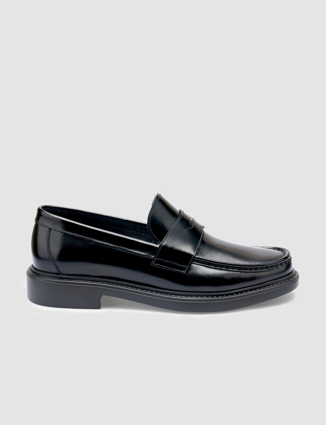 Cabani %100 Açma Hakiki Deri Siyah Erkek Loafer
