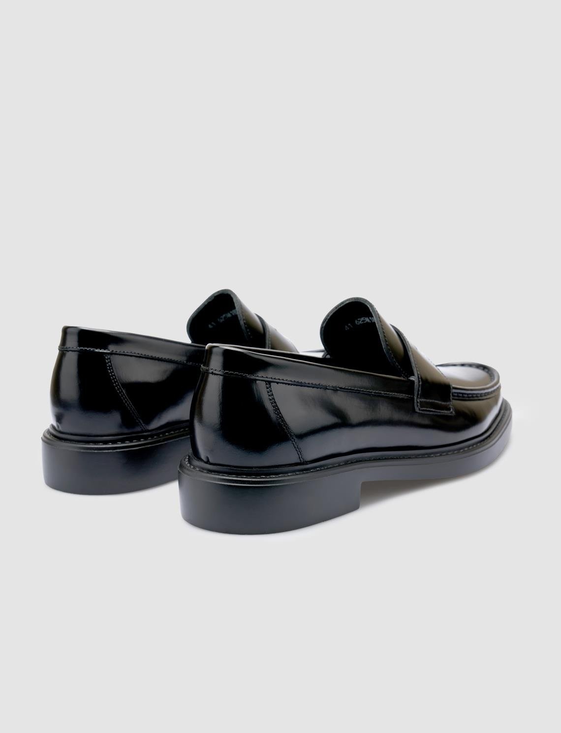 Cabani %100 Açma Hakiki Deri Siyah Erkek Loafer görsel 3